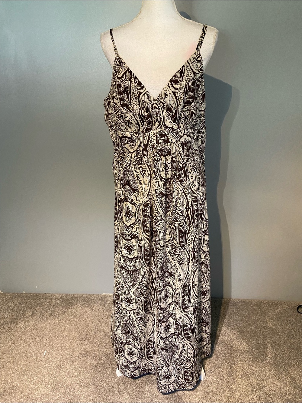 New York & Company brown and beige Paisley Maxi Dress